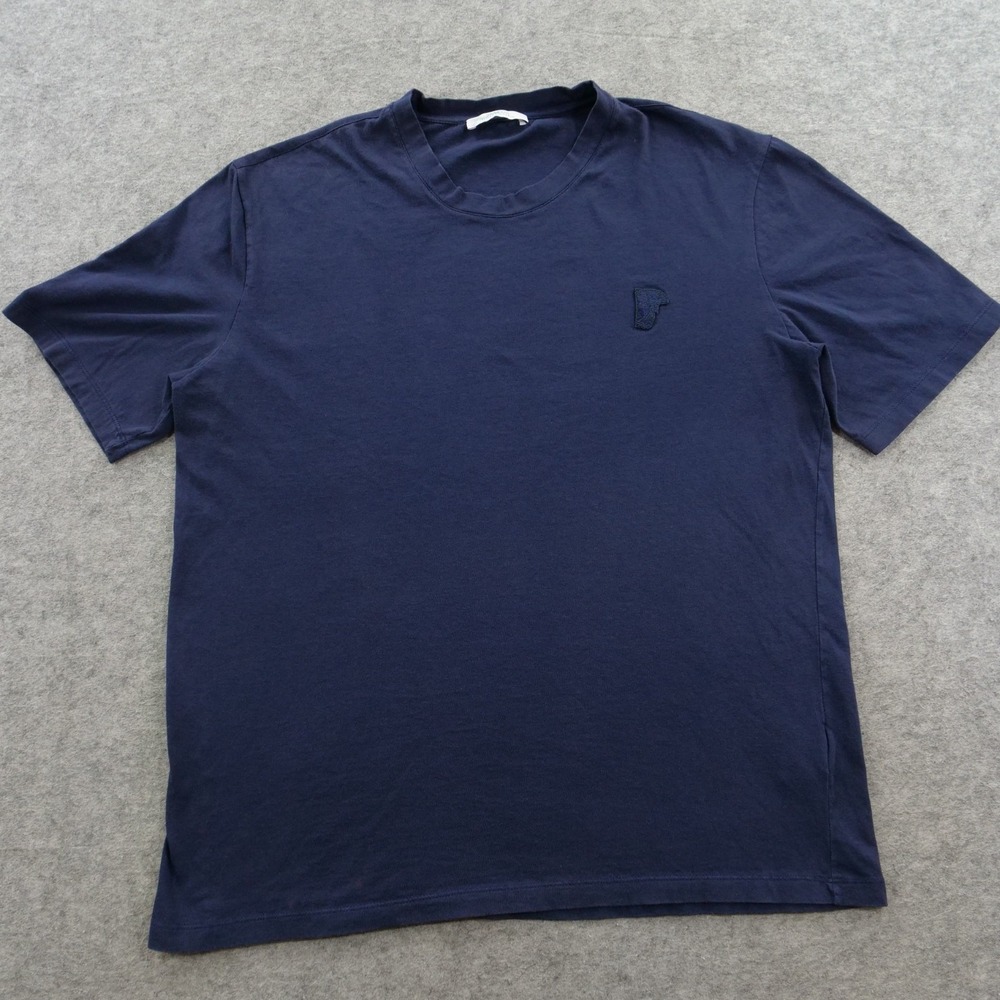 Versace Shirt Mens Extra Large Blue Crewneck Medusa Logo Short Sleeve Designer